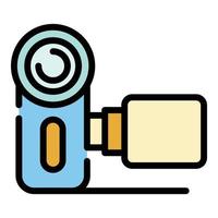 Camera with folding screen icon color outline vector