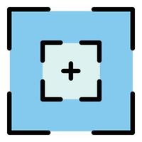 Camera viewfinder icon color outline vector