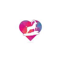 Goat heart shape concept Logo Template Design. Mountain goat vector logo design. Goat head Logo Template vector icon illustration design