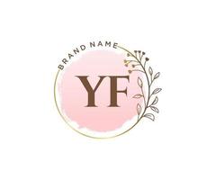 Initial YF feminine logo. Usable for Nature, Salon, Spa, Cosmetic and Beauty Logos. Flat Vector Logo Design Template Element.