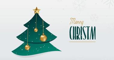 ilustración de fondo de árbol de navidad de animación con adornos de bolas colgantes de navidad. esta imagen se puede utilizar para pancartas, carteles y tarjetas de felicitación. video