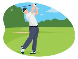 Male golfer sports beautiful illustration. vector