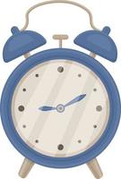 The image of a large alarm clock is blue. Vector illustration isolated on a white background