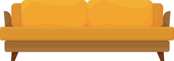 A large bright yellow sofa. Sofa upholstered furniture vector illustration isolated on a white background
