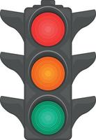 Traffic light. An illustration depicting a traffic light with round red, yellow and green lanterns. A device for regulating traffic. Vector illustration isolated on a white background