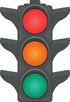 Traffic light. An illustration depicting a traffic light with round red, yellow and green lanterns. A device for regulating traffic. Vector illustration isolated on a white background