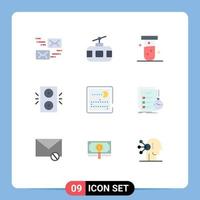 Set of 9 Modern UI Icons Symbols Signs for competition winter travel holiday lab Editable Vector Design Elements