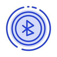 interfaz de usuario de bluetooth ui icono de línea de línea punteada azul vector