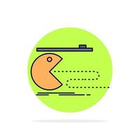 Character computer game gaming pacman Flat Color Icon Vector