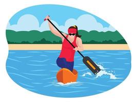 Female boating player illustration. vector