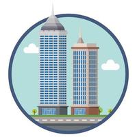 Hotel city building beautiful illustration. vector