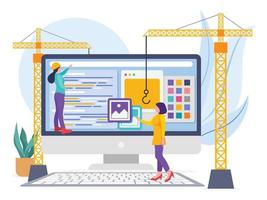 Website building design under construction vector