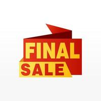 Final Sale banner, poster background. Big sale, special offer, discounts, Vector illustration