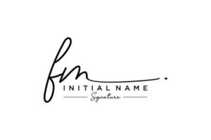 Initial FM signature logo template vector. Hand drawn Calligraphy lettering Vector illustration.