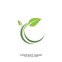 Green leaves logo. plant nature eco garden stylized icon vector botanical.