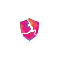 Yoga logo design template. Health Care, Beauty, Spa, Relax, Meditation, Nirvana concept icon vector