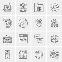 16 iconos universales de negocios vector ilustración de icono creativo para usar en proyectos relacionados con la web y dispositivos móviles