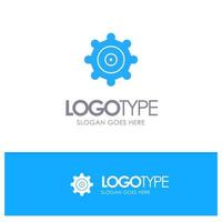 Setting Gear Blue Solid Logo with place for tagline vector