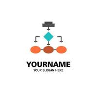Flowchart Algorithm Business Data Architecture Scheme Structure Workflow Business Logo Template Flat Color vector