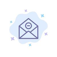 Communication Delete DeleteMail Email Blue Icon on Abstract Cloud Background vector