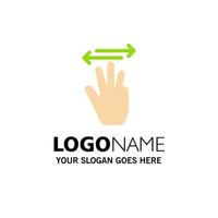 Hand Hand Cursor Up Left Right Business Logo Template Flat Color vector