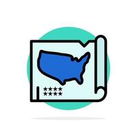 Map States United Usa Abstract Circle Background Flat color Icon vector