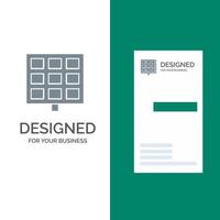 Panel Solar Construction Grey Logo Design and Business Card Template vector