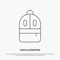 bolsa bolsa trasera estudio leer línea icono vector