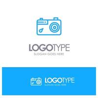 Camera Image Picture Photo Blue Logo Line Style vector