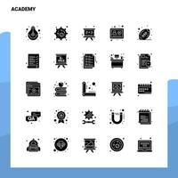 25 Academy Icon set Solid Glyph Icon Vector Illustration Template For Web and Mobile Ideas for business company