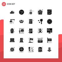 25 Thematic Vector Solid Glyphs and Editable Symbols of paper data space analytics drugstore Editable Vector Design Elements