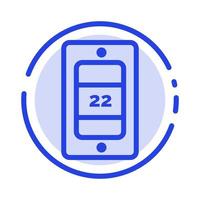 Mobile Sun Temperature Blue Dotted Line Line Icon vector