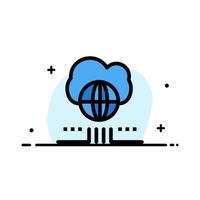 World Marketing Network Cloud  Business Flat Line Filled Icon Vector Banner Template