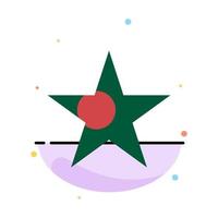 plantilla de icono de color plano abstracto de estrella de bandera de bangladesh vector