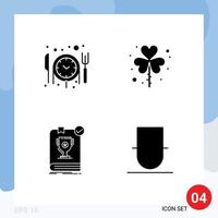 Universal Icon Symbols Group of 4 Modern Solid Glyphs of food dominion day saint rule Editable Vector Design Elements