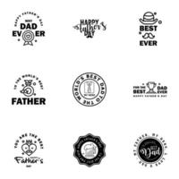 Happy fathers day 9 Black vintage retro type font Illustrator eps10 Editable Vector Design Elements