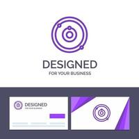 Creative Business Card and Logo template Astronomy Planet Education Learning Vector Illustration