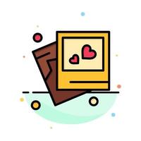 Frame Love Heart Wedding Abstract Flat Color Icon Template vector