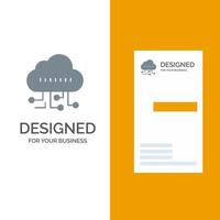 Data Manage Technology Grey Logo Design and Business Card Template vector