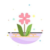 Flora Floral Flower Nature Rose Abstract Flat Color Icon Template vector