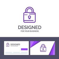 Creative Business Card and Logo template Lock Computing Locked Security Vector Illustration