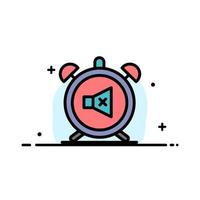 Alarm Clock Mute Off Sound  Business Flat Line Filled Icon Vector Banner Template