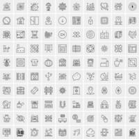 conjunto de 100 iconos de línea de negocios creativos vector