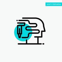 Human Printing Big Think turquoise highlight circle point Vector icon