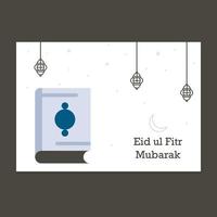 Eid Mubarak greeting Card Illustration vector