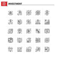 25 Investment icon set vector background