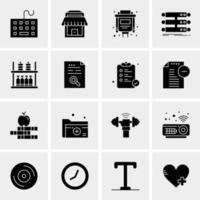 16 iconos universales de negocios vector ilustración de icono creativo para usar en proyectos relacionados con la web y dispositivos móviles