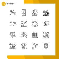 16 Outline concept for Websites Mobile and Apps beach financial beauty banking bank Editable Vector Design Elements