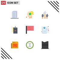 Universal Icon Symbols Group of 9 Modern Flat Colors of flag studio aspiration movie intent Editable Vector Design Elements