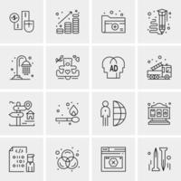 16 iconos universales de negocios vector ilustración de icono creativo para usar en proyectos relacionados con la web y dispositivos móviles